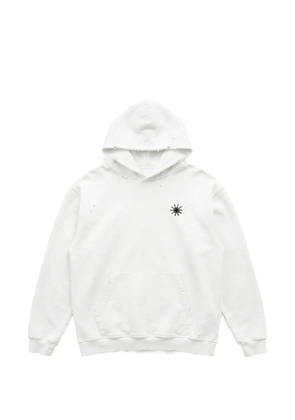 Htc Los Angeles Sun studded distressed hoodie - White
