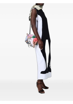 Moschino newspaper-print silk scarf - Neutrals