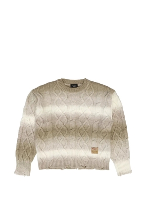 Htc Los Angeles cable-knit distressed sweater - Neutrals