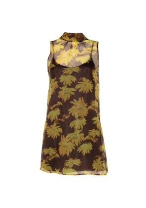 STAUD Albee floral-print mini dress - Brown