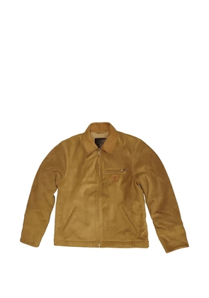 Htc Los Angeles Terry logo-patch suede jacket - Neutrals