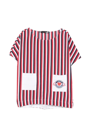 Love Moschino striped patch-pocket blouse - White