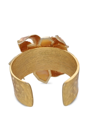 Vintage floral-motif cuff bracelet - Gold