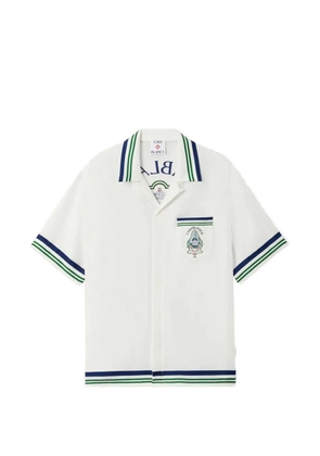 Casablanca Hotel Emblem short-sleeve silk shirt - White