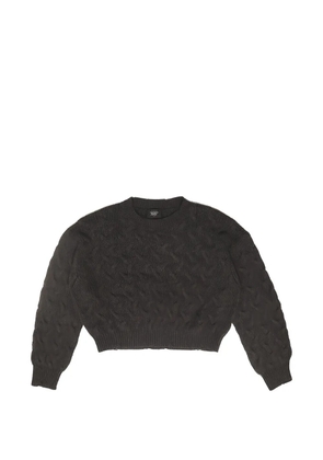 Htc Los Angeles braided-knit long-sleeve sweater - Grey