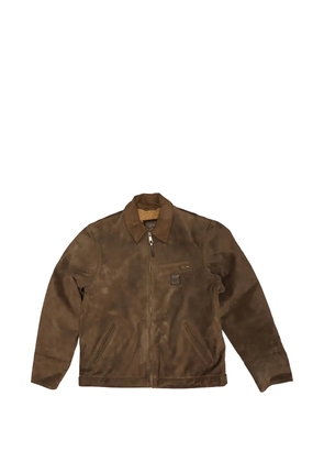 Htc Los Angeles zip-up suede jacket - Brown