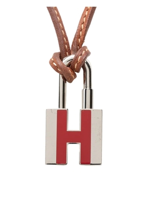 Hermès Pre-Owned 1990-2000 Palladium Plated Cadena H Lock Charm Padlock Necklace costume necklace - Silver