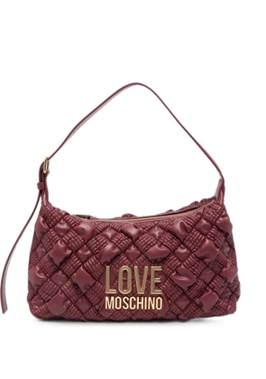 Love Moschino quilted logo-plaque shoulder bag - Red