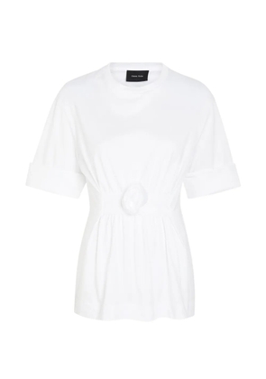 Simone Rocha flower-detail gathered T-shirt - White