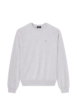 A.P.C. raglan-sleeve logo-embroidered sweater - Grey