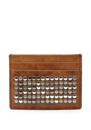 Htc Los Angeles 5.000 stud-embellished leather card holder - Brown