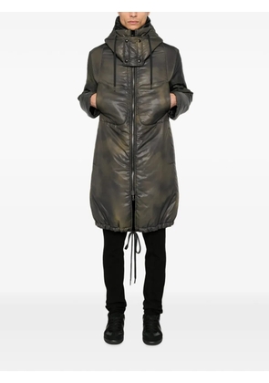 Masnada printed hooded coat - Black
