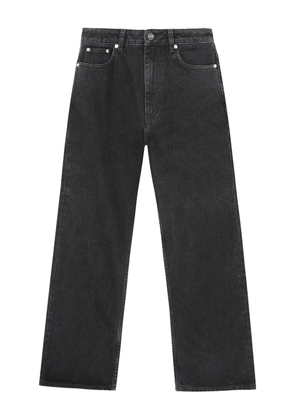 GANNI logo patch jeans - Black