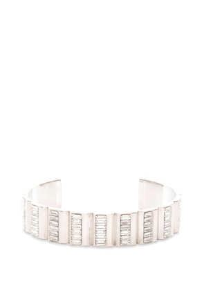 Saint Laurent Pre-Owned 2000s rhinestone-embellished cuff bracelet - Silver