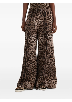 Dolce & Gabbana leo-print fleece trousers - Neutrals