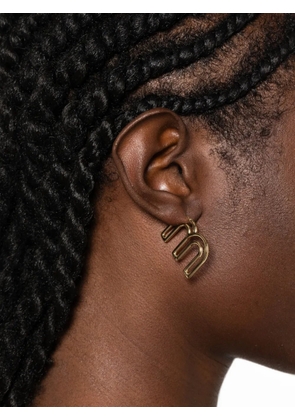 Miu Miu logo-lettering earrings - Gold