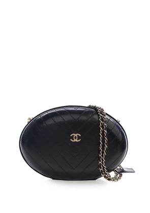 CHANEL Pre-Owned 2018-2019 Chevron Stitched Calfskin La Pausa Evening Bag crossbody bag - Black