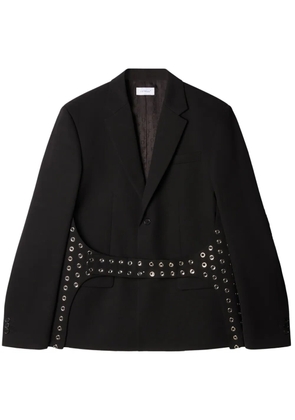 Off-White eyelet-embellished wool blazer - Black