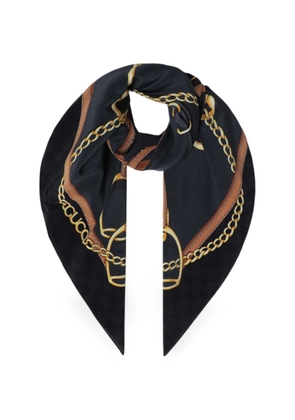 Gucci equestrian-print carré scarf - Black