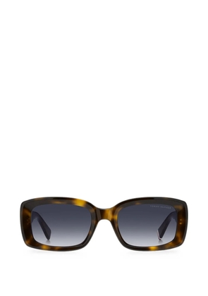Tommy Hilfiger monogram-plaque rectangle-frame sunglasses - Brown