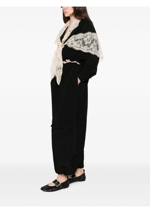 Sea lace-trimmed trousers - Black