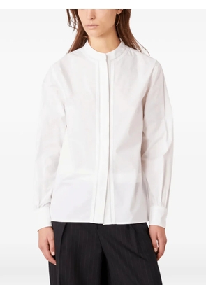 Officine Generale band-collar pleated shirt - White
