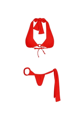 Amir Slama halter-neck bow-detail bikini - Red