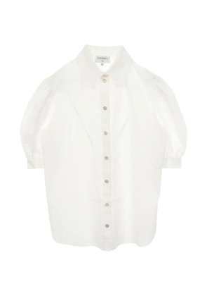 CHANEL Pre-Owned 1986-1988 puff-sleeve blouse - White