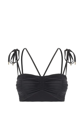 Maison Anami ruched tie-strap bikini top - Black
