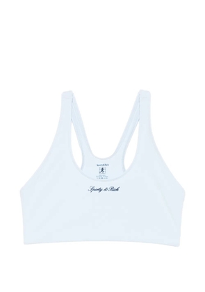 Sporty & Rich logo-detail racerback sports bra - Blue