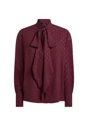 ETRO silk-blend jacquard shirt with silk scarf and Paisley motif - Red