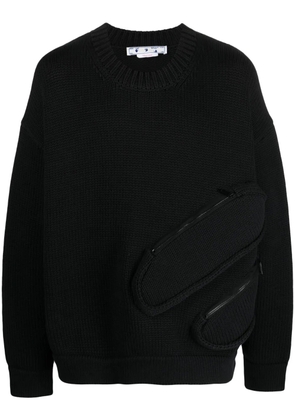 Off-White zip-compartment crew-neck sweatshirt - Black