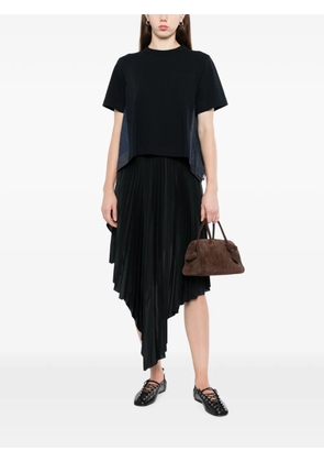 sacai denim x cotton T-shirt - Blue