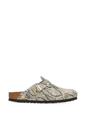 Birkenstock Boston snake-print mules - Neutrals