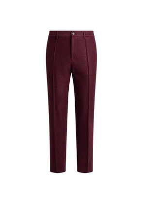ETRO trousers in mélange-effect wool-blend fabric - Red