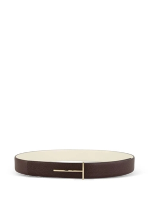TOM FORD T-shaped plaque reversible belt - Brown