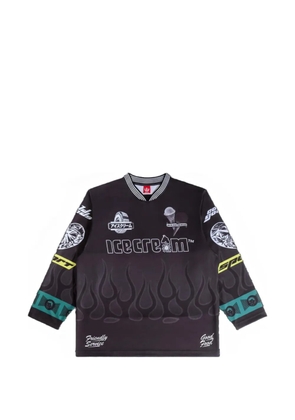 ICECREAM graphic-print long-sleeve T-shirt - Black