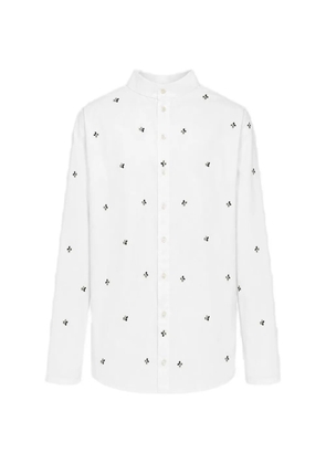 Rier embroidered high-neck shirt - White