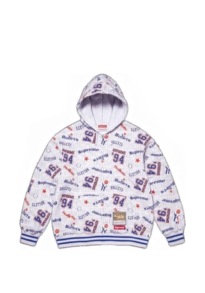 Supreme x Mitchell & Ness NBA logo-print zip-up hoodie - Grey