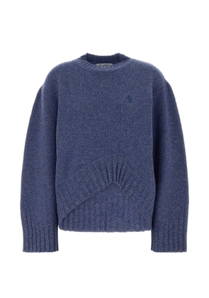 The Attico embroidered-logo mélange sweater - Blue