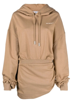 Off-White For All hooded sweatshirt dress - Brown
