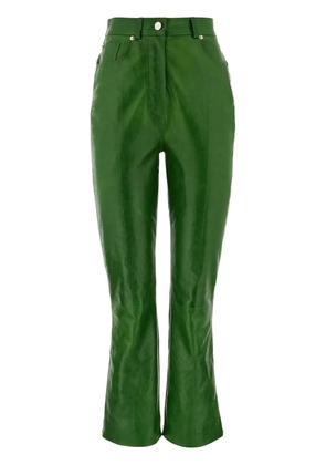 Ferragamo high-waisted flared leather trousers - Green