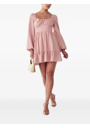 ST MRLO ruffled long-sleeve mini dress - Pink