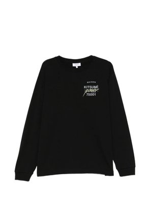 Maison Kitsuné logo-print long-sleeve T-shirt - Black
