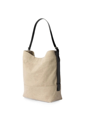 LEMAIRE belted tote bag in heavy eco cotton canvas - Neutrals