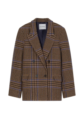Closed check-pattern double-breasted blazer - Brown