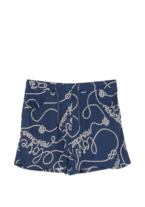 Love Moschino rope-print drawstring shorts - Blue