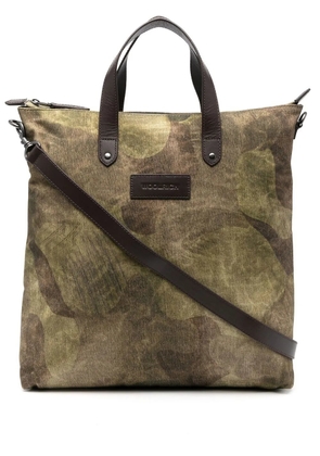 Woolrich Camou logo-patch tote bag - Green