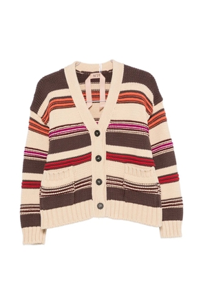 Nº21 striped-pattern cardigan - Neutrals