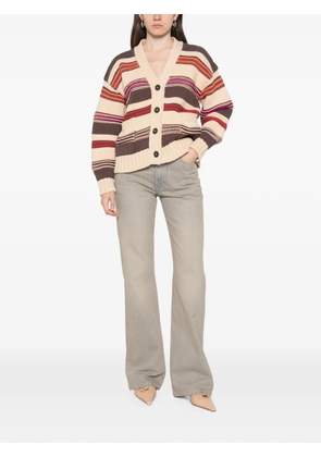 Nº21 striped-pattern cardigan - Neutrals